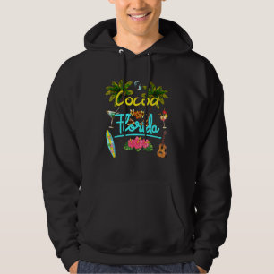 Cocoa Florida Beach Summer Palm Surf Sun Set Palm Hoodie