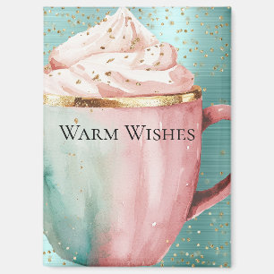 Cocoa Gold Pink Mint Wishes Confetti Sparkle Magnet