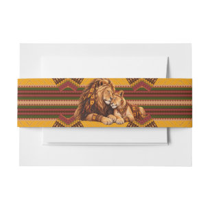 Cocoa Heritage African Brown & Ivory Tribal Invitation Belly Band