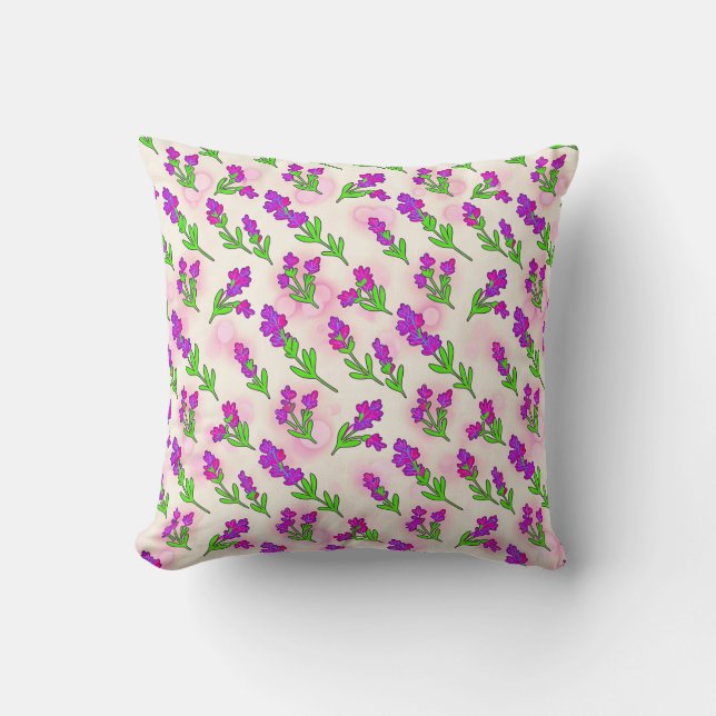 Cocoa Lavender Neon Pop Art Pillow (Front)