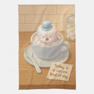 Cocoa Marshmallow: Smiling Bichon Hot Chocolate Tea Towel