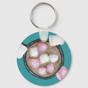 Cocoa marshmallows hot chocolate candy winter  key ring