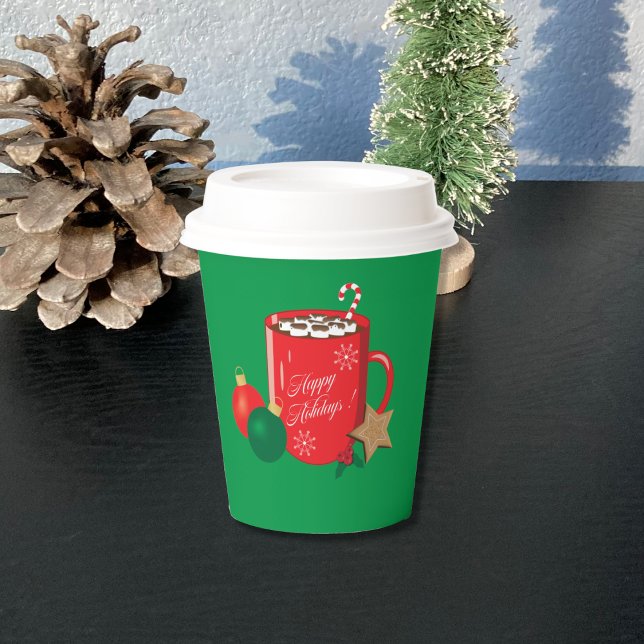 Cocoa Mug Green Holiday Paper Cup (Creator Uploaded)