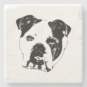 Cocoa Night Bulldog Stone Coaster