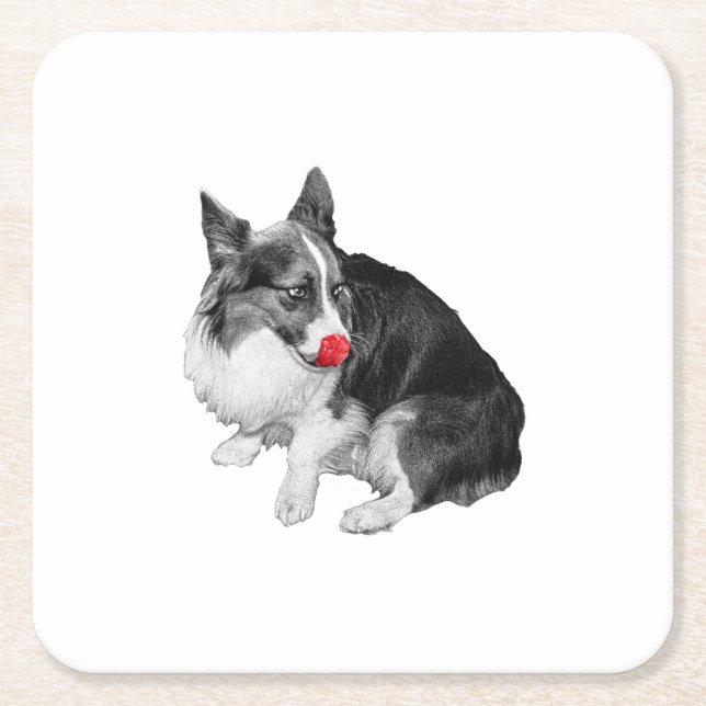 Cocoa Pause, Pink Tongue Square Paper Coaster (Front)