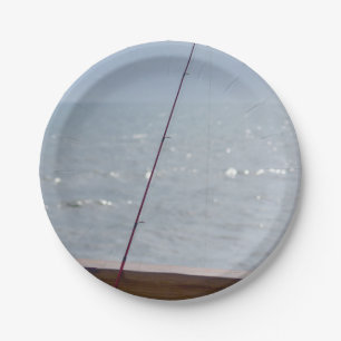 Cocoa Pier Fishing Paper Plate