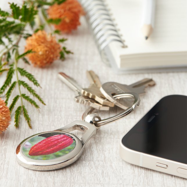 cocoa pod red key ring (Side)