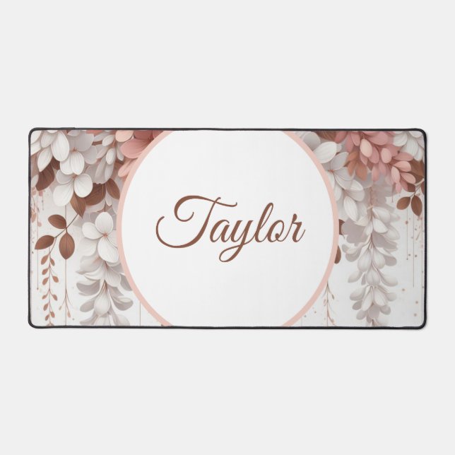 Cocoa Rose Wisteria Cascade Desk Mat (Front)