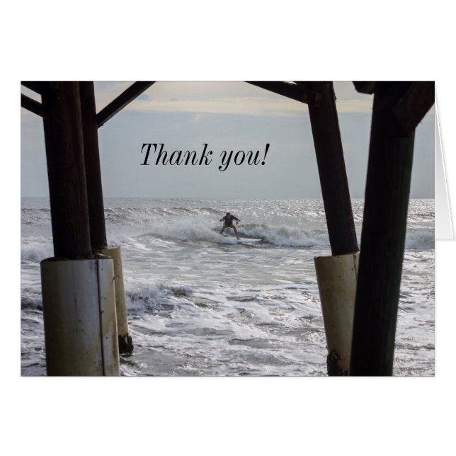 Cocoa Surfing Thank You Card (Front Horizontal)