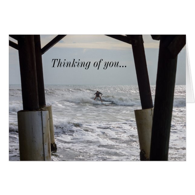Cocoa Surfing Thinking Of You Card (Front Horizontal)