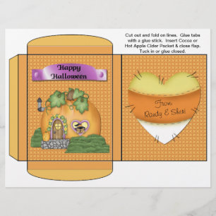 Cocoa, Tea, Cider Packet Halloween Autumn Favours Flyer