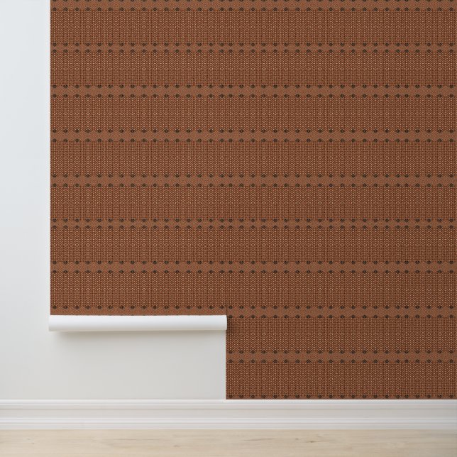 Cocoa Weave Elegant Textured Brown Wallpaper (Application)