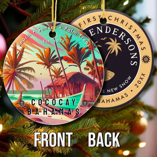 CocoCay Bahamas Retro Travel Souvenir 1950s Ceramic Tree Decoration (Creator Uploaded)