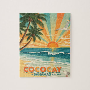 Cococay Bahamas Vintage Travel Jigsaw Puzzle