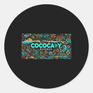Cococay Beach Bahamas Travel Summer Family Vacatio Classic Round Sticker