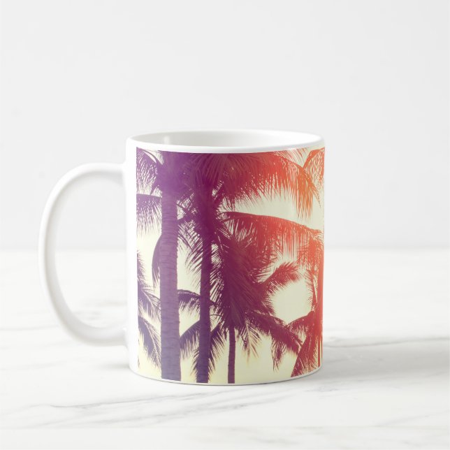 Coconut Beach: Vintage Tropical Warmth. Coffee Mug (Left)