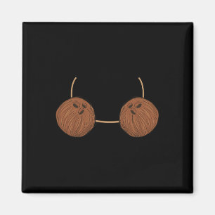Coconut Bra Costume Cute Easy Food Halloween Gift  Magnet