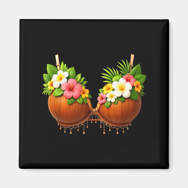 Coconut Bra Halloween Costume DIY Funny Summer Magnet (Front)