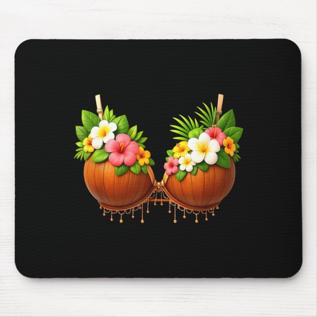 Coconut Bra Halloween Costume DIY Funny Summer Mouse Pad (Front)