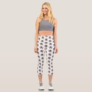 Coconut crab cartoon illustration capri leggings