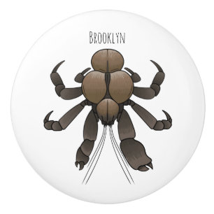Coconut crab cartoon illustration ceramic knob