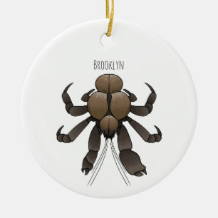 Coconut crab cartoon illustration  ceramic tree decoration