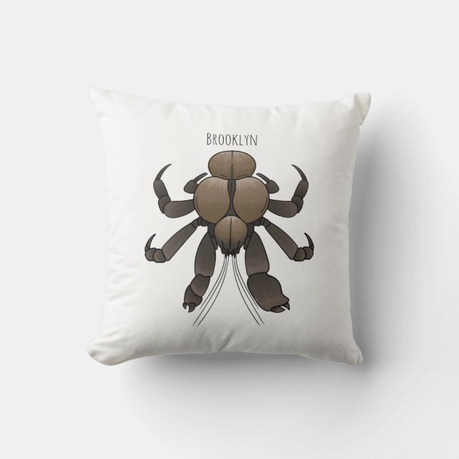 Coconut crab cartoon illustration cushion (Front)