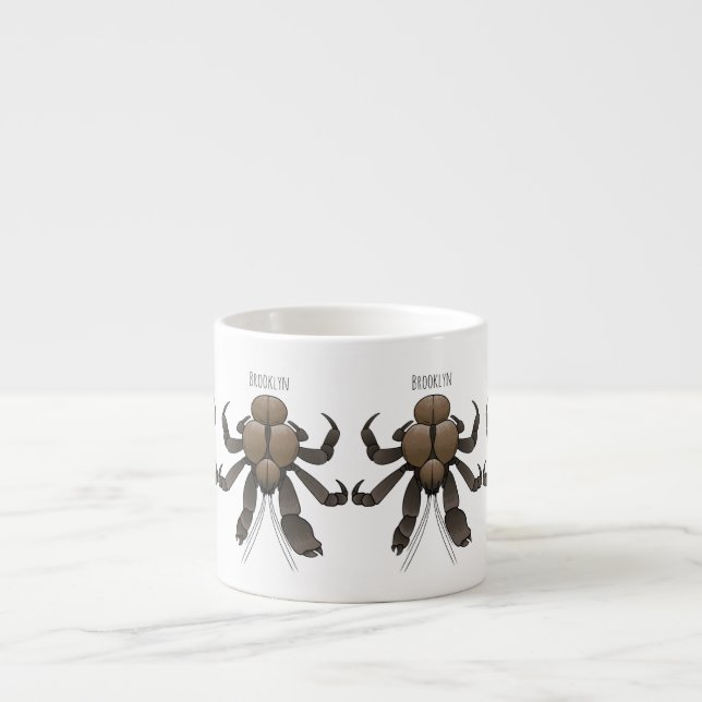 Coconut crab cartoon illustration espresso cup (Front)