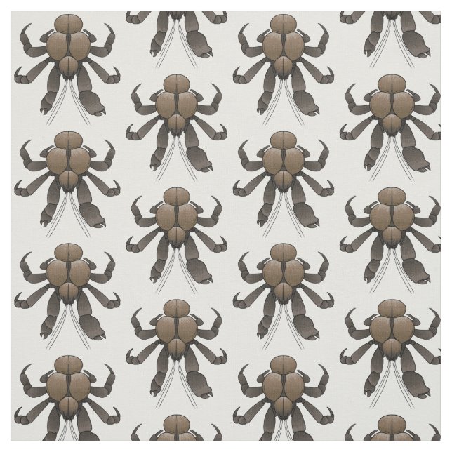 Coconut crab cartoon illustration fabric (Swatch)