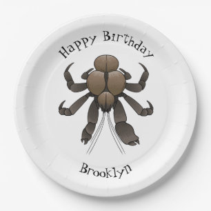 Coconut crab cartoon illustration paper plate