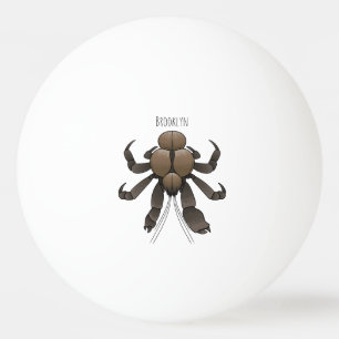Coconut crab cartoon illustration ping pong ball