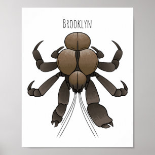 Coconut crab cartoon illustration  poster