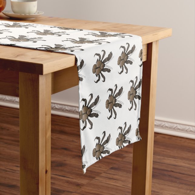 Coconut crab cartoon illustration short table runner (In Situ)