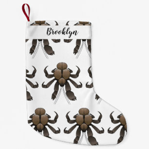 Coconut crab cartoon illustration small christmas stocking