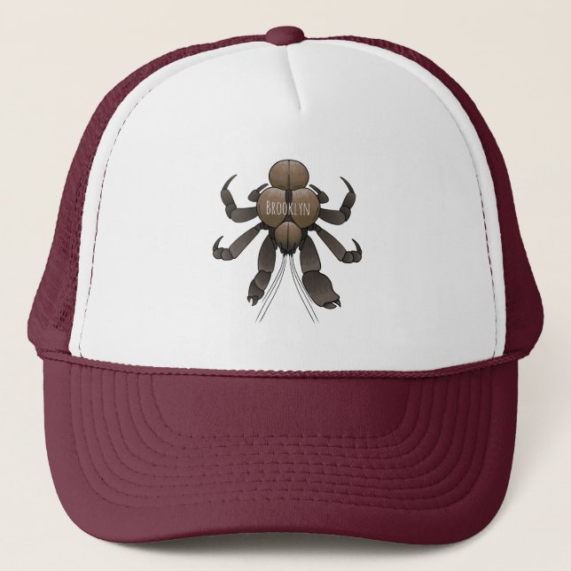Coconut crab cartoon illustration trucker hat (Front)