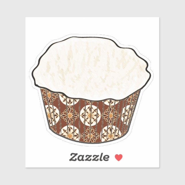 Coconut Cupcake, Chocolate Brown Wrapper (Sheet)