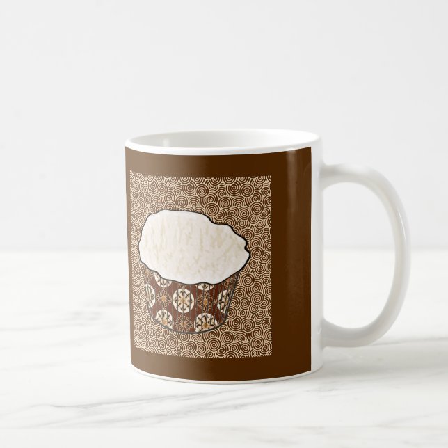 Coconut Cupcake, Japanese Swirl Background Coffee Mug (Right)