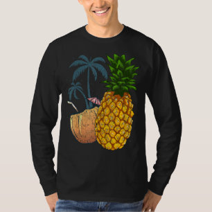 Coconut Fruit Palm Trees Tropical Summer Vacation  T-Shirt