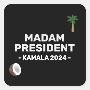 Coconut Harris 2024 Madam President Square Sticker