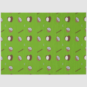 Coconut Letter C Pattern Green Tropical Alphabet Tissue Paper