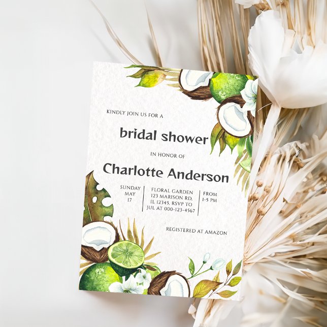 Coconut lime Bridal Shower Invitation (Creator Uploaded)