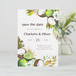 Coconut lime save the date invitation