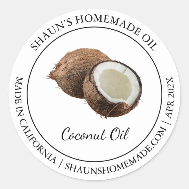 Coconut Oil Modern label (Front)