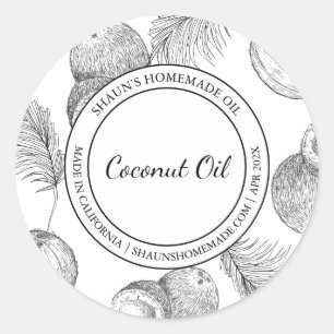 Coconut Oil Sketch Modern label