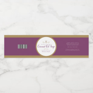 Coconut oil soap purple gold product label