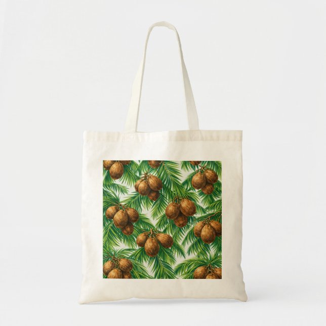 Coconut Palm Leaves Pattern Tote Bag (Front)