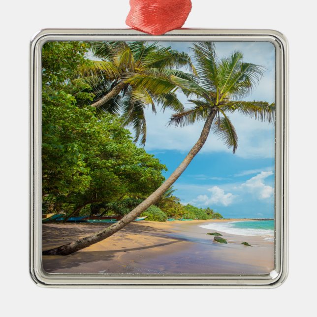 Coconut Palm, Mirissa Beach | Sri Lanka Metal Tree Decoration (Front)