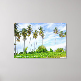 Coconut Palm Tree Island Landscape Travel Photo Canvas Print