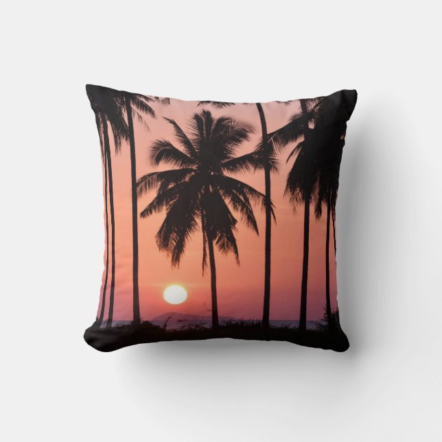 Coconut Palm Tree Landscape Cushion (Front)