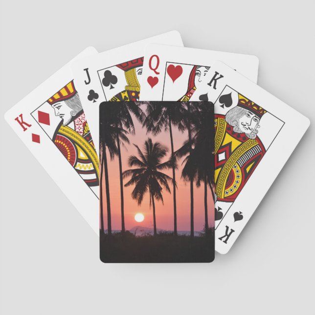 Coconut Palm Tree Landscape Playing Cards (Back)
